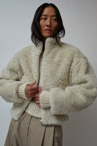 Amomento Hairy Fur Blouson in Ivory