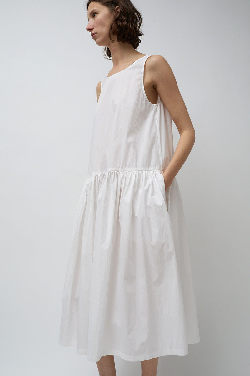 Amomento Cotton Shirring Dress in White