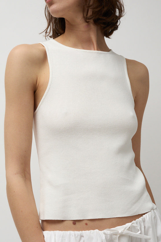 Amomento Cut Out Sleeveless Top in Ivory