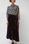 Anntian Velvet Skirt in Aubergine Velvet