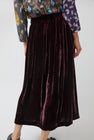 Anntian Velvet Skirt in Aubergine Velvet