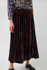 Anntian Velvet Skirt in Aubergine Velvet