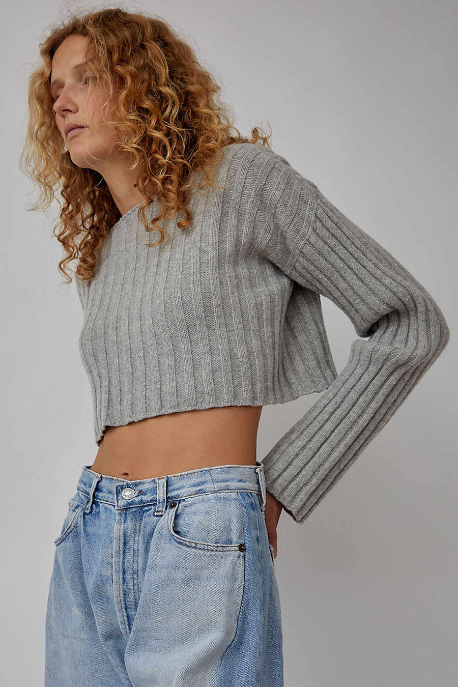 Baserange Macau Sweater in Grey Melange