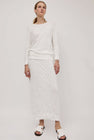 Black Crane Crinkled Summer Knit in White