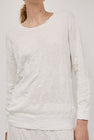 Black Crane Crinkled Summer Knit in White