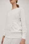 Black Crane Crinkled Summer Knit in White