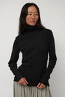 Black Crane Double Mesh Turtleneck in Black