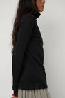 Black Crane Double Mesh Turtleneck in Black