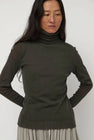 Black Crane Double Mesh Turtleneck in Slate