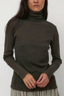 Black Crane Double Mesh Turtleneck in Slate