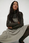 Black Crane Double Mesh Turtleneck in Slate