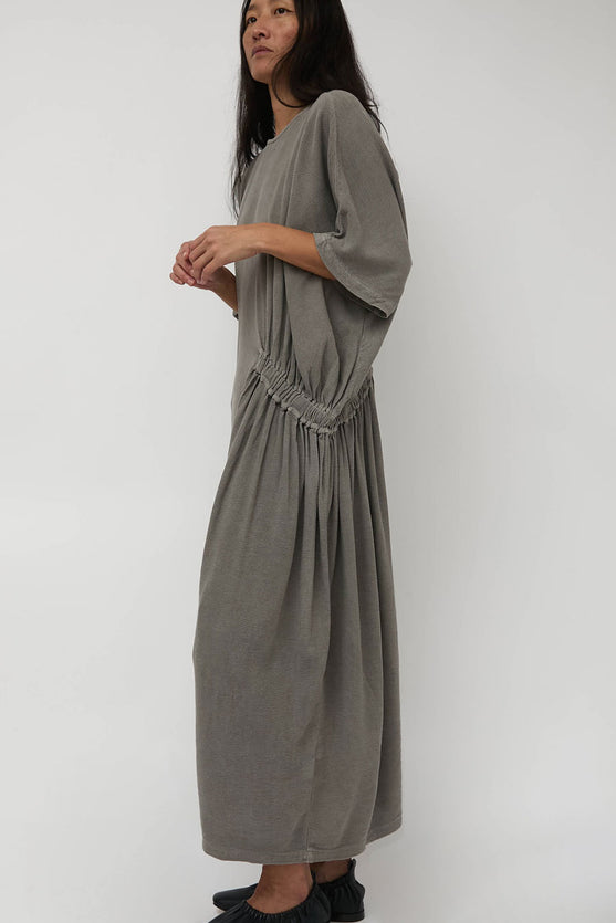 Black Crane Greek Dress in Dark Stone