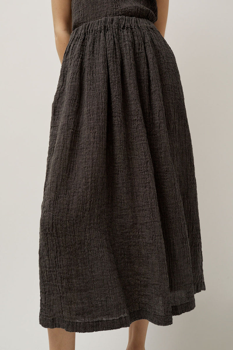 Black Crane Classic Skirt in Grey Navy
