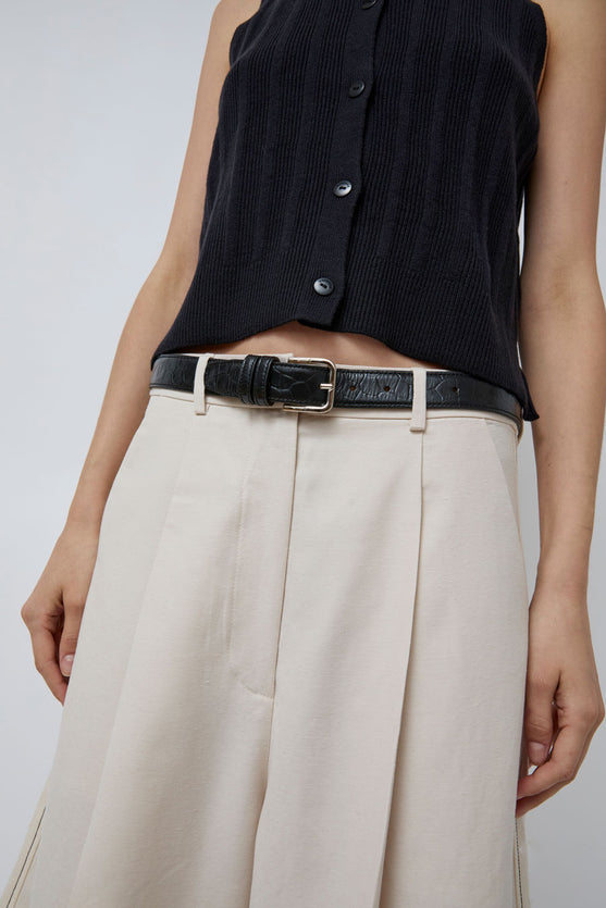 CORDERA Classic Belt in Black Croc