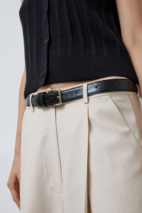 CORDERA Classic Belt in Black Croc