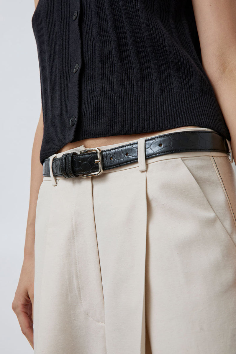 CORDERA Classic Belt in Black Croc