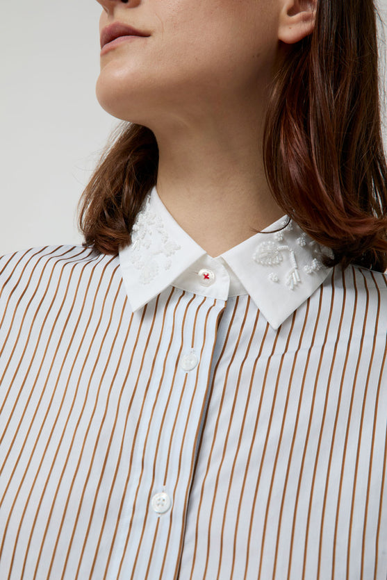 CORDERA Embellished Striped Shirt in Stripe