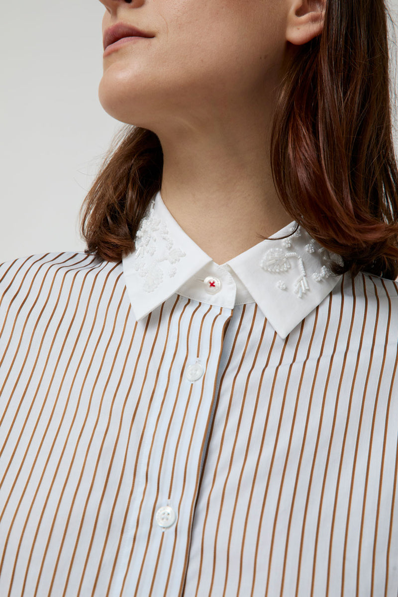 CORDERA Embellished Striped Shirt in Stripe