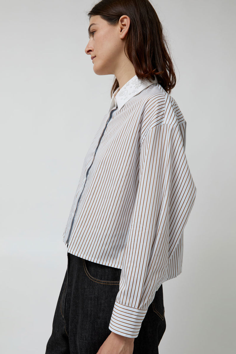 CORDERA Embellished Striped Shirt in Stripe