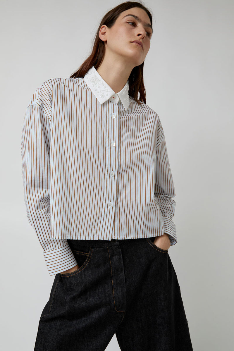 CORDERA Embellished Striped Shirt in Stripe