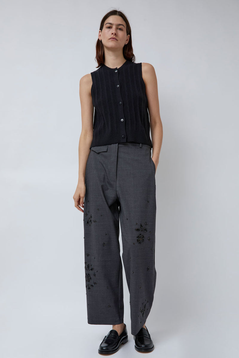 CORDERA Embellished Tailoring Pants in Grey