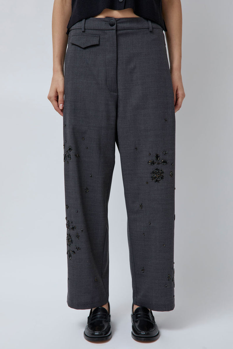 CORDERA Embellished Tailoring Pants in Grey