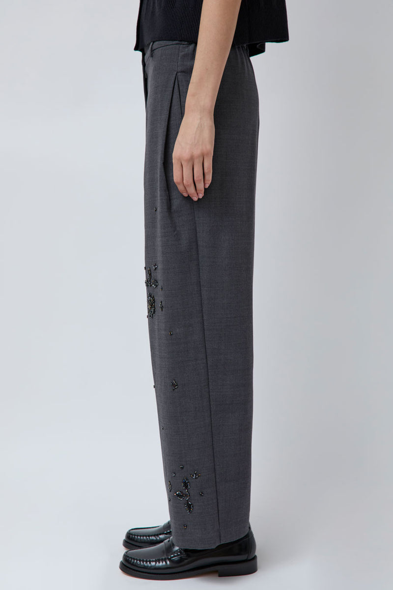 CORDERA Embellished Tailoring Pants in Grey