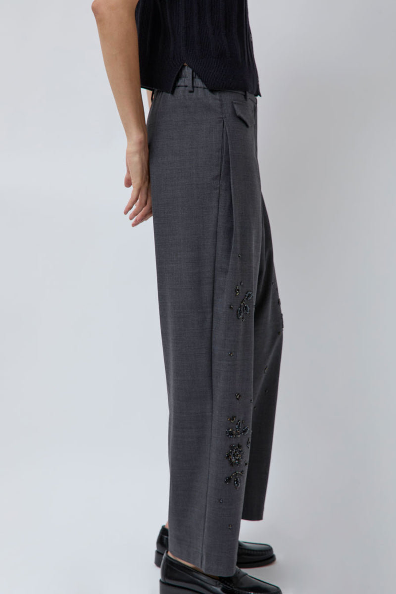 CORDERA Embellished Tailoring Pants in Grey