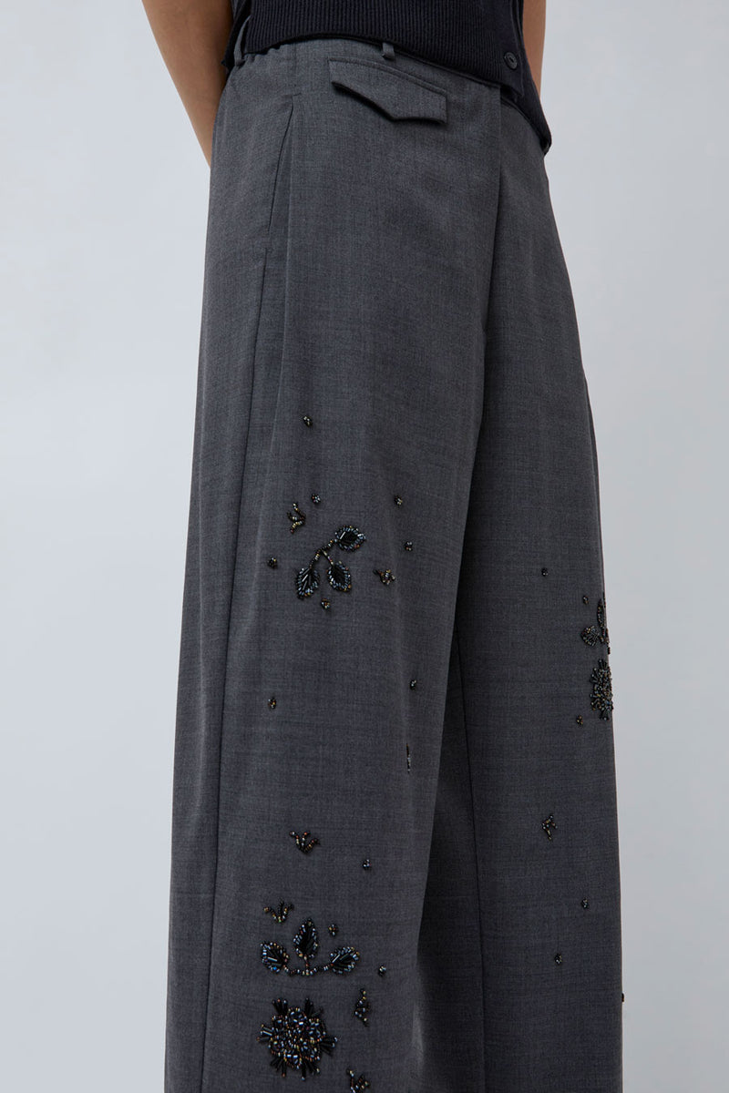 CORDERA Embellished Tailoring Pants in Grey