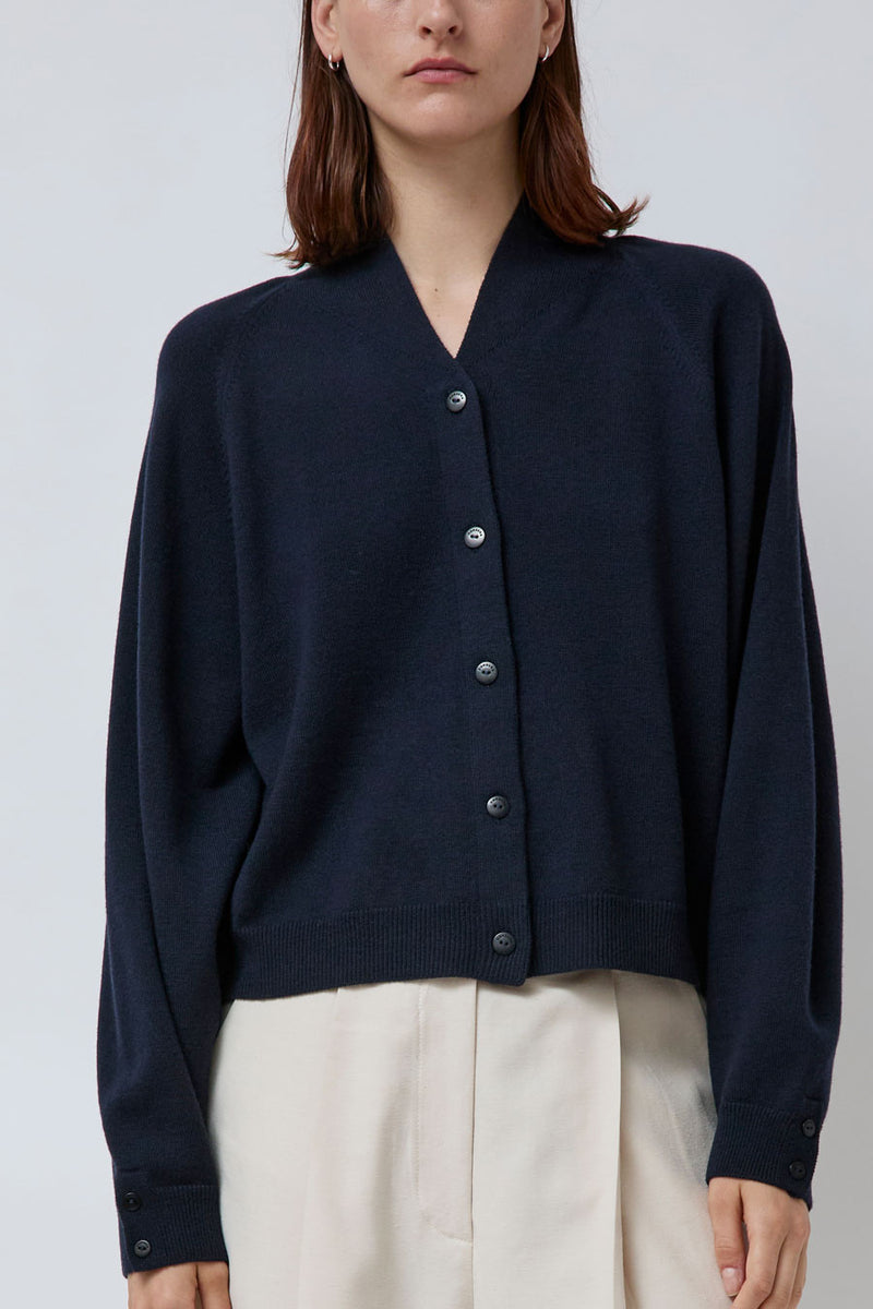 CORDERA Merino Wool Cardigan in Navy