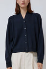 CORDERA Merino Wool Cardigan in Navy