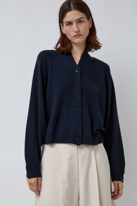 CORDERA Merino Wool Cardigan in Navy