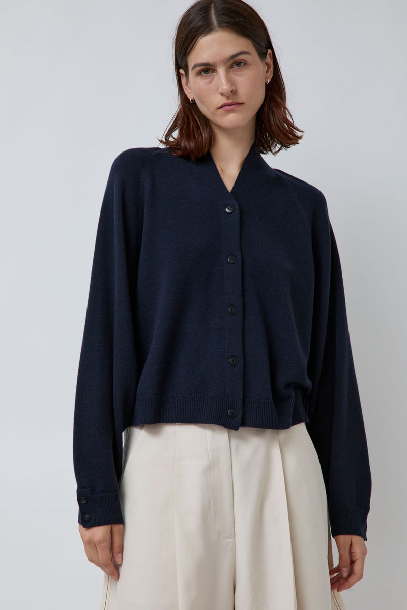 CORDERA Merino Wool Cardigan in Navy