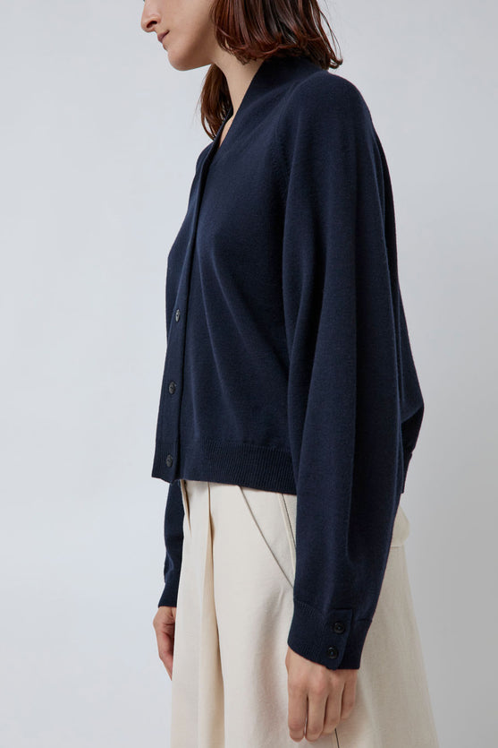 CORDERA Merino Wool Cardigan in Navy