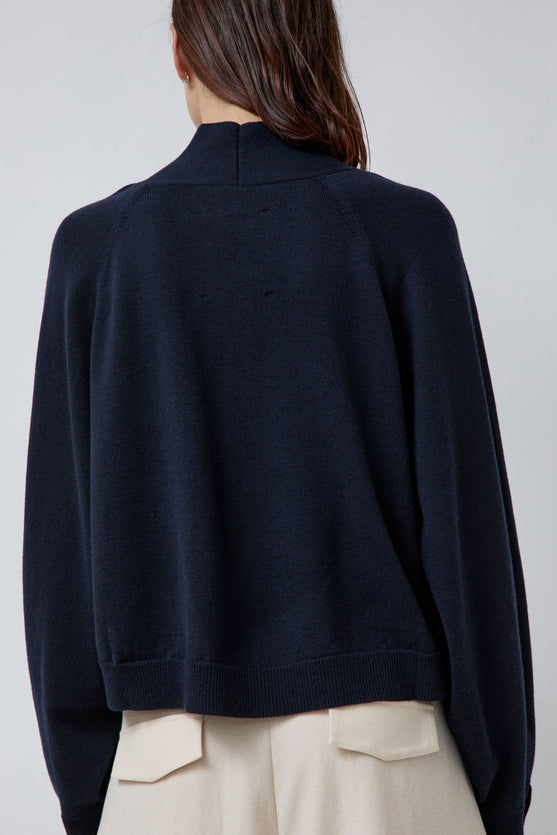 CORDERA Merino Wool Cardigan in Navy
