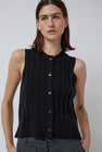 CORDERA Merino Wool Ribbed Waistcoat in Black