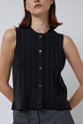 CORDERA Merino Wool Ribbed Waistcoat in Black