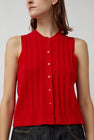 CORDERA Merino Wool Ribbed Waistcoat in Red
