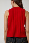 CORDERA Merino Wool Ribbed Waistcoat in Red