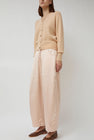 CORDERA Satin Curved Pants in Peach