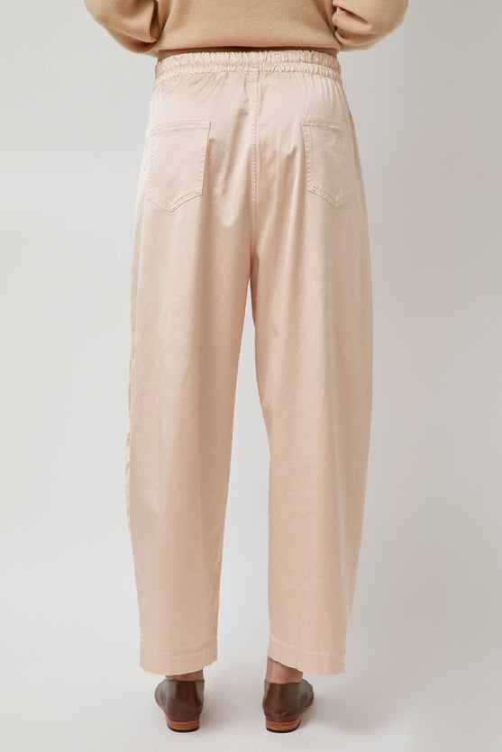 CORDERA Satin Curved Pants in Peach