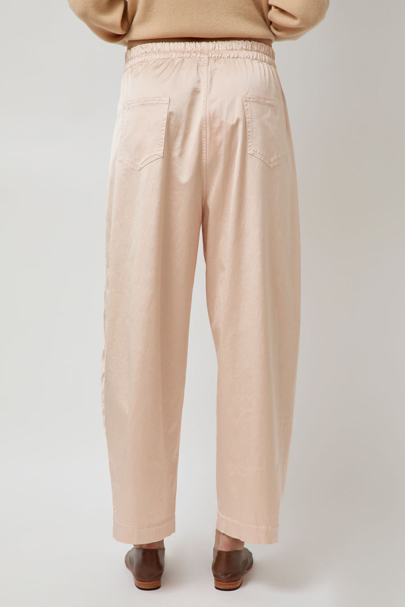 CORDERA Satin Curved Pants in Peach