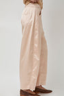 CORDERA Satin Curved Pants in Peach