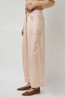CORDERA Satin Curved Pants in Peach