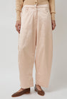 CORDERA Satin Curved Pants in Peach