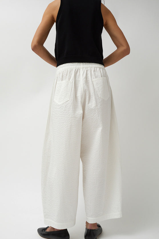 CORDERA Tublar Curved Pants in White