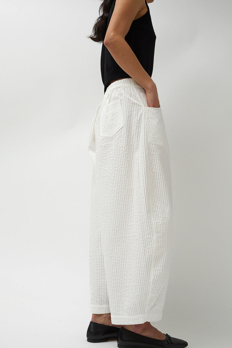 CORDERA Tublar Curved Pants in White