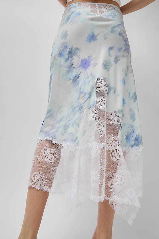 Collina Strada Hiss Skirt in Sky Shadow Floral