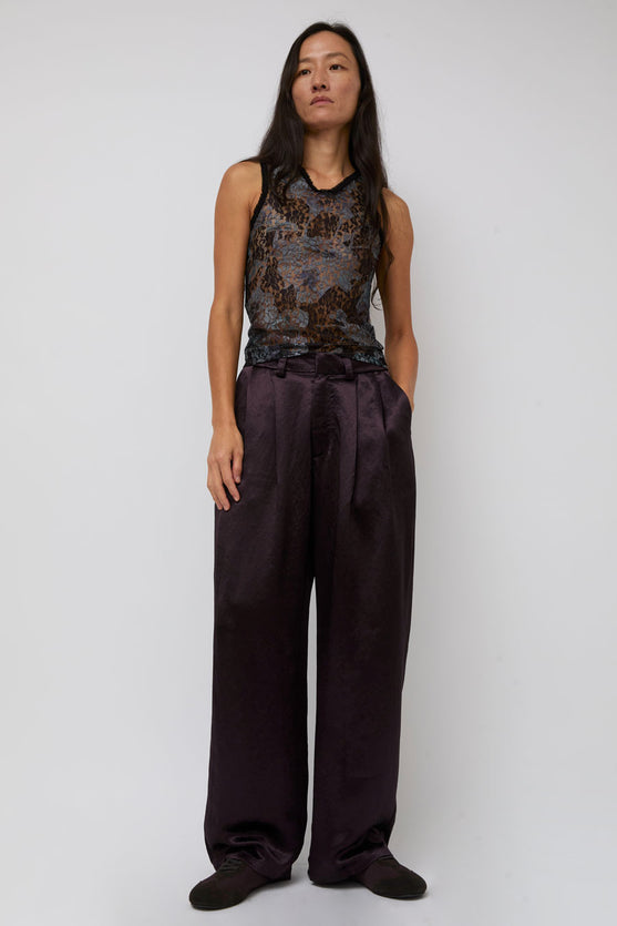 Collina Strada Lace Dachi Top in Black Watercolor Roses