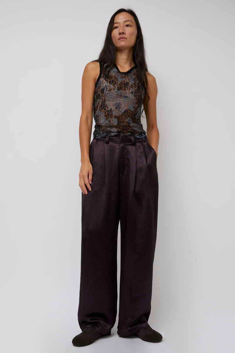 Collina Strada Lace Dachi Top in Black Watercolor Roses